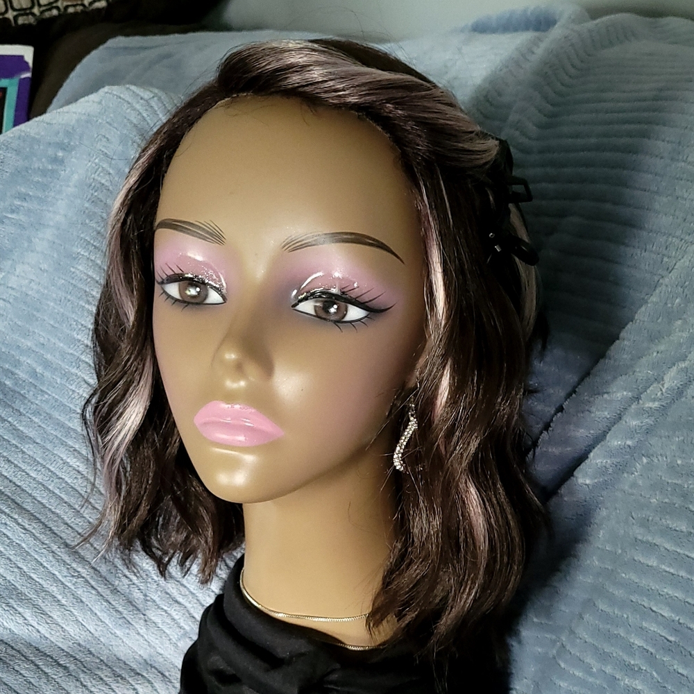 Gorgeous Wig!!! Browm With Light Pink And Blonde Highlights - Picture 9 of 14